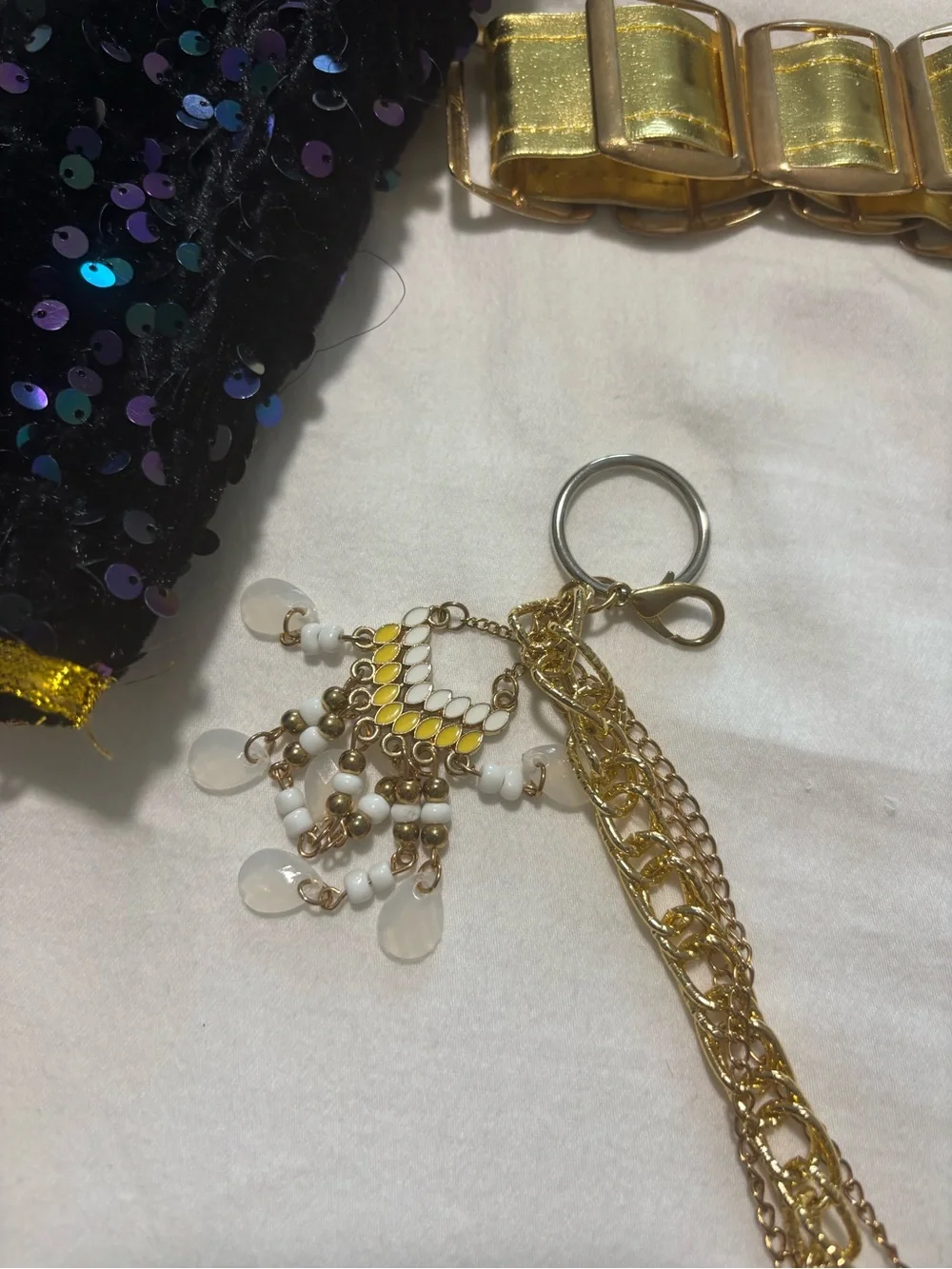 KPOP DEMON HUNTRX deluxe RUMI golden Sequin Cropped Jacket & White Crop Top Set - Picture 5 of 12